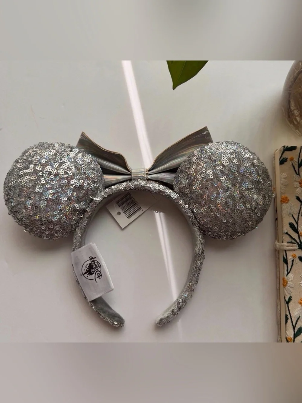 New Disney Parks China Shanghai Silver Minnie Ears Mickey Magic Mirror Headband